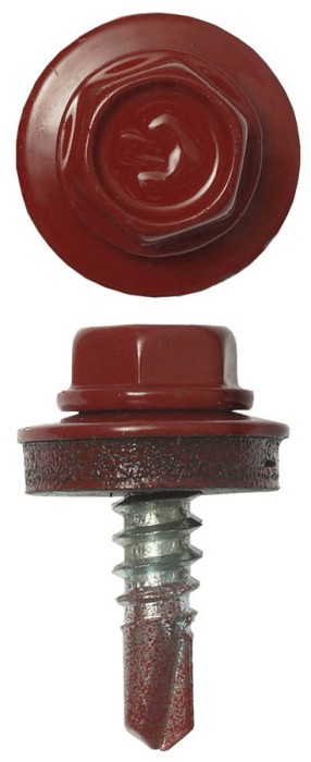 ЗУБР 19 х 5.5 мм, 2500 шт., RAL 3003 рубиново-красный, СКМ саморезы кровельные для металлических конструкций 4-300310-55-019-3003 Профессионал