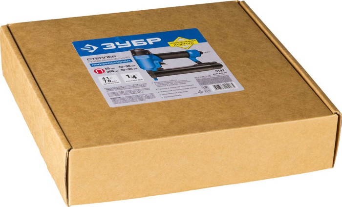 ЗУБР 16-30 мм, 10-35 мм, тип скоб 55/300, нейлер-степлер пневматический (гвозде/скобозабиватель) 3192