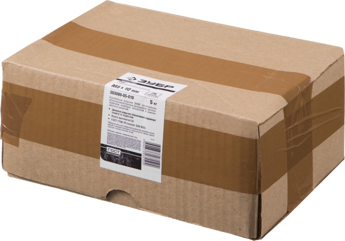 ЗУБР M5 x 10 мм, 5 кг, оцинкованный, болт ГОСТ 7798-70 303080-05-010 Мастер