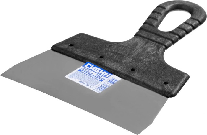 СИБИН 150 мм, нержавеющая полотно, пластмассовая рукоятка, шпатель фасадный 10079-150_z01