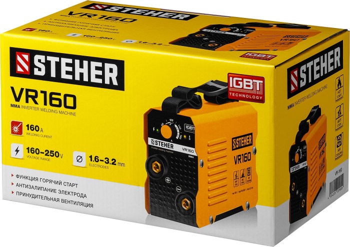 STEHER 160 А, ММА, сварочный аппарат инверторный VR-160