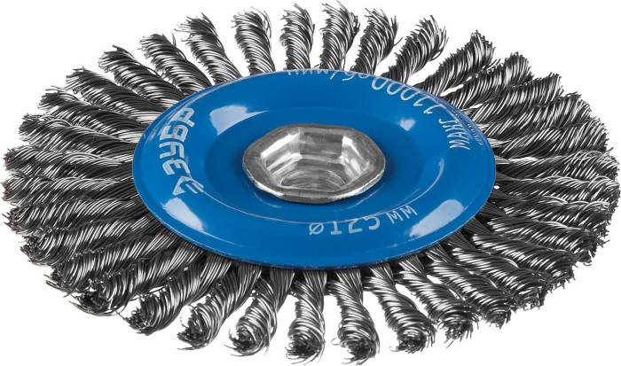 ЗУБР Ø 125 мм, проволока 0.5 мм, щетка дисковая для УШМ 35192-125_z02 Профессионал