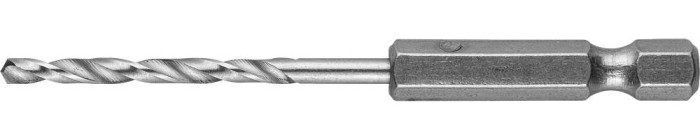 ЗУБР Ø 2 x 69 мм, НЕХ 1/4&quot;, сталь Р6М5, класс А1, сверло спиральное по металлу 29623-069-2 Эксперт