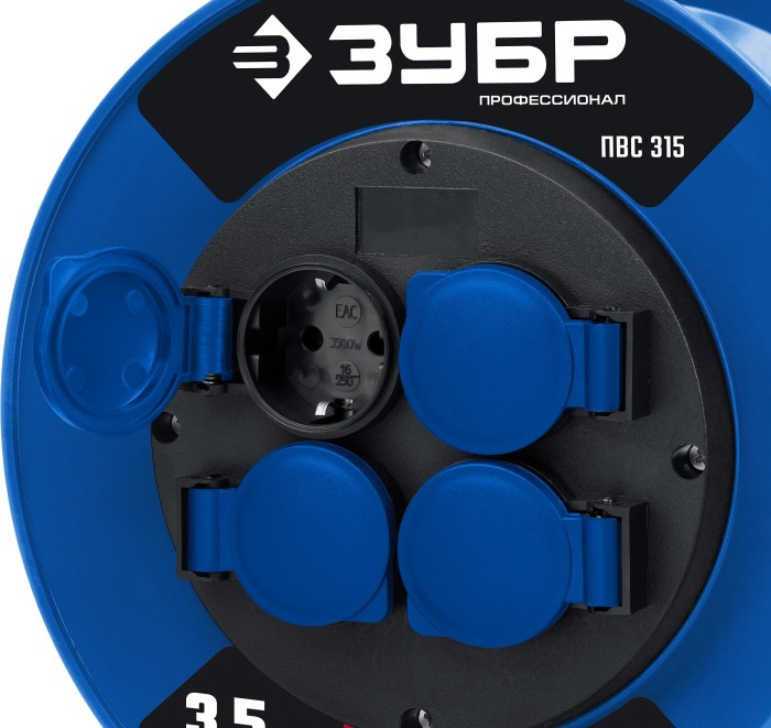 ЗУБР  ПВС 315 ПВС 3х1.5 20м 3500Вт IP44, Силовой удлинитель на катушке (55081-20_z01)