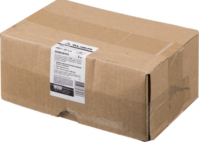 ЗУБР M6 x 10 мм, 5 кг, оцинкованный, болт ГОСТ 7798-70 303080-06-010 Мастер