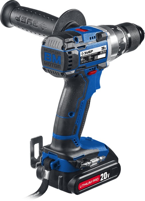 ЗУБР 20 В, Li-Ion PRO, 2 АКБ, дрель-шуруповерт "BRUSHLESS" DB-20 A5 Профессионал