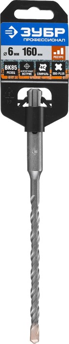 ЗУБР  6 x 160 мм, SDS-Plus, бур по бетону 29314-160-06_z01 Профессионал