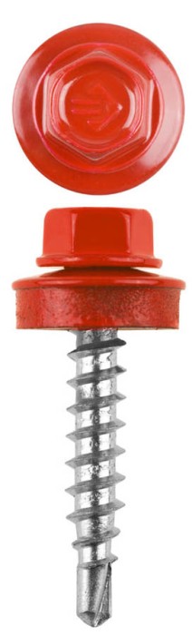 ЗУБР 29 х 4.8 мм, 400 шт., RAL 3003 рубиново-красный, СКД саморезы кровельные для деревянной обрешетки 4-300315-48-029-3003 Профессионал