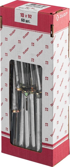 ЗУБР 10х92 мм, 60 шт., анкер рамный 302232-10-092