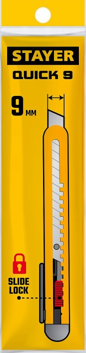 STAYER 9 мм, сегментированное лезвие, нож QUICK-9 0901_z01
