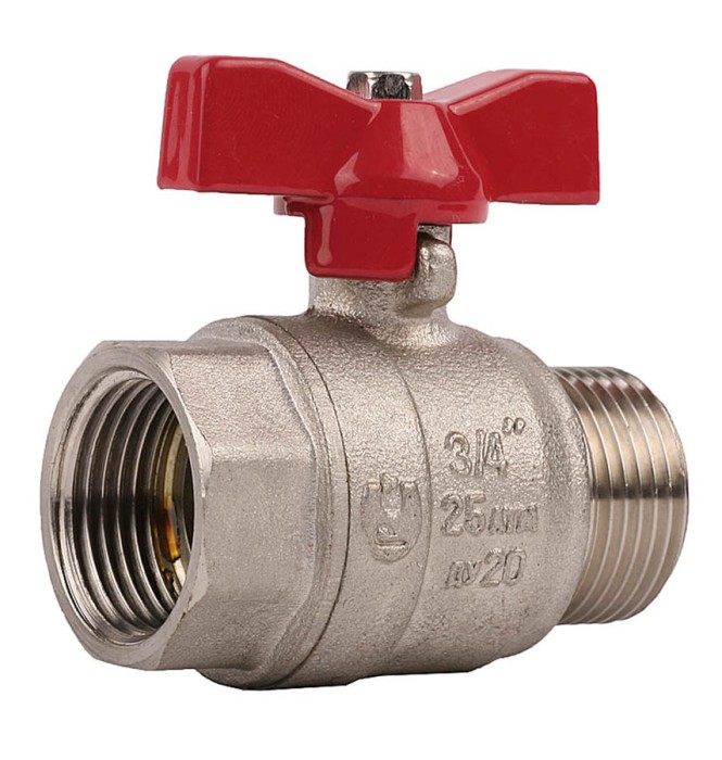 ЗУБР Ø 3/4&quot;, ручка &quot;бабочка&quot;, кран шаровой полнопроходной &quot;мама-папа&quot; 51354-N-3/4