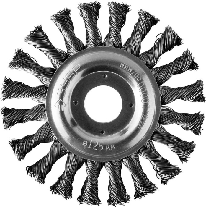 ЗУБР Ø 125 мм, проволока 0.5 мм, щетка дисковая для УШМ 35190-125_z02 Профессионал