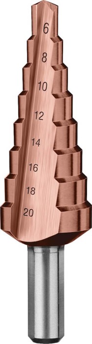 ЗУБР  6-20 мм, 8 ступеней, кобальтовое покрытие, сверло ступенчатое 29672-6-20-8_z01 Профессионал