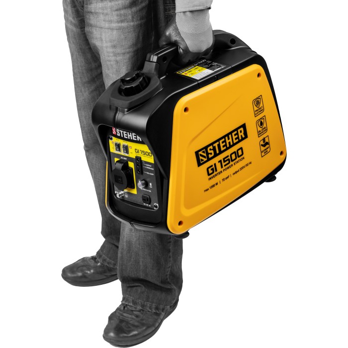 STEHER 1/1,2 кВт, однофазный, синхронный, инверторный, генератор бензиновый GI-1500