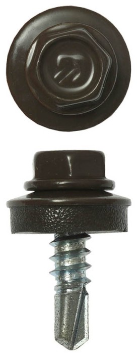 ЗУБР 19 х 5.5 мм, 2500 шт., RAL 8028 земельно-коричневый, СКМ саморезы кровельные для металлических конструкций 4-300310-55-019-8028 Профессионал