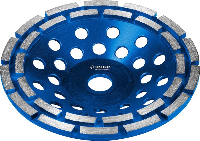 ЗУБР 180 мм, L- 22.2 мм, алмазная, сегментная, двухрядная, чашка 33372-180 Профессионал