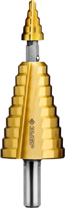 ЗУБР  4-35 мм, 14 ступеней, покрытие NiT, сверло ступенчатое составное 29673-4-35 Профессионал