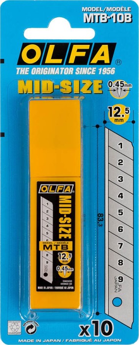 OLFA 10 шт., 12,5 мм, лезвия сегментированные для OL-MT-1 OL-MTB-10B
