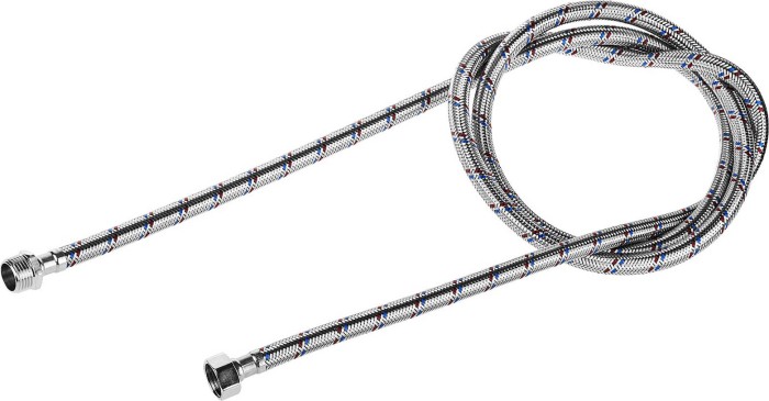 ЗУБР 1/2&quot;, 1.8 м, оплетка из нержавеющей стали, подводка гибкая для воды 51005-G/S-180