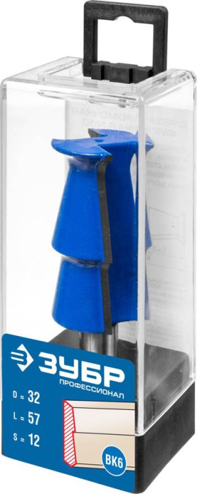 ЗУБР 32 x 57 мм, хвостовик 12 мм, фреза кромочная фигурная №10 28721-32 Профессионал