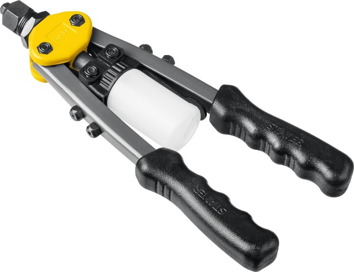 STAYER заклепки 2.4-4.8 мм из алюминия, стали, нерж. cтали, усиленный литой корпус, заклепочник двуручный 3116_z01 Professional