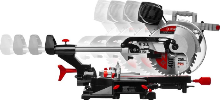 ЗУБР 1800 Вт, 255х30 мм, пила торцовочная ЗПТ-255-1800 ПЛР Мастер