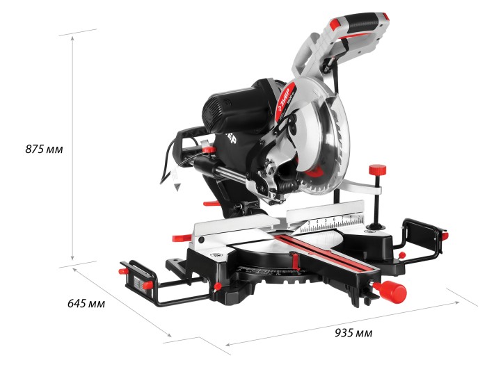 ЗУБР 1800 Вт, 255х30 мм, пила торцовочная ЗПТ-255-1800 ПЛР Мастер