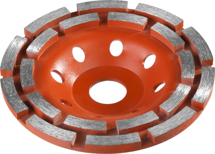 ЗУБР  115 мм, L- 22.2 мм, алмазная, сегментная, двухрядная, чашка шлифовальная по бетону 33376-115