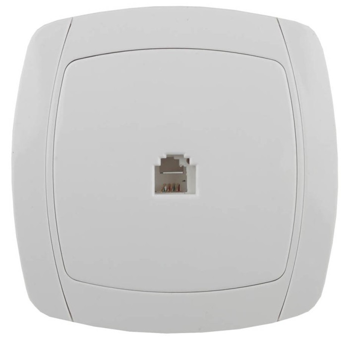 СВЕТОЗАР 16А/~250В, белый, одинарная телефонная розетка &quot;CITY LIGHT&quot; SV-54217-W