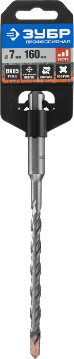 ЗУБР  7 x 160 мм, SDS-Plus, бур по бетону 29314-160-07_z01 Профессионал