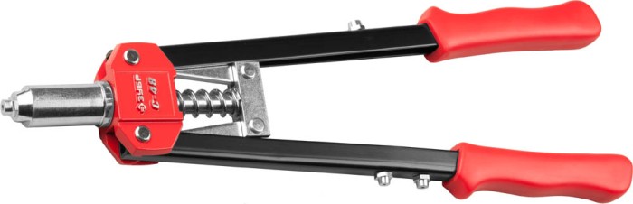 ЗУБР заклепки 2,4-4,8 мм, из алюминия, стали, нерж. стали, усиленный литой корпус, заклепочник двуручный 31198