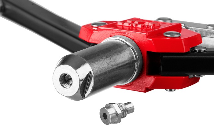 ЗУБР заклепки 2,4-4,8 мм, из алюминия, стали, нерж. стали, усиленный литой корпус, заклепочник двуручный 31198