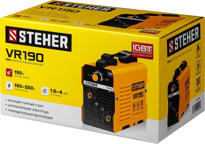 STEHER 190 А, ММА, сварочный аппарат инверторный VR-190