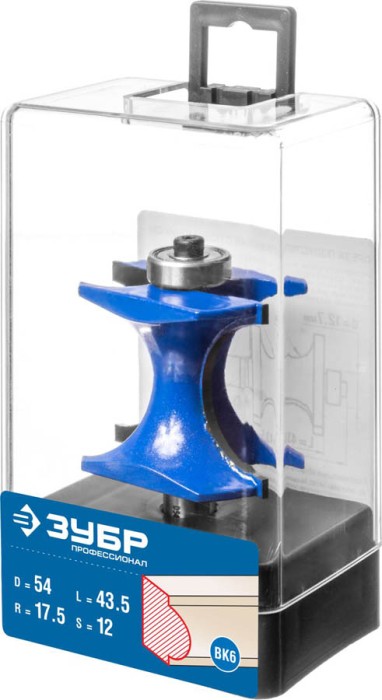 ЗУБР 54 x 43.5 мм, радиус 17.5 мм, фреза полустержневая с подшипником 28722-54 Профессионал