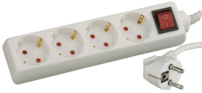 СВЕТОЗАР 2 м, 4 гнезда, удлинитель электрический бытовой SV-55045-2