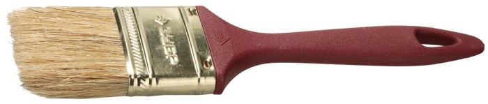 ЗУБР 38 мм, 1 1/2'', щетина натуральная светлая, кисть малярная плоская 4-01011-038 Мастер