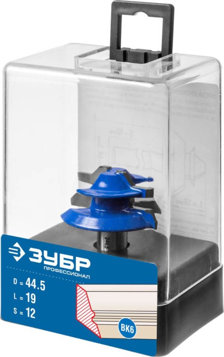 ЗУБР 44.5 x 19 мм, хвостовик 12 мм, фреза кромочная для углового сращивания 28724-44.5 Профессионал