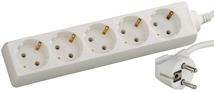 СВЕТОЗАР 2 м, 5 гнезд, заземление, удлинитель электрический бытовой SV-55053-2