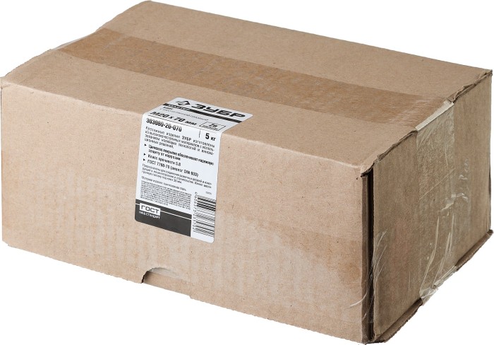 ЗУБР M20 x 70 мм, 5 кг, оцинкованный, болт ГОСТ 7798-70 303080-20-070 Мастер