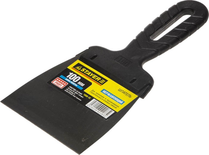 STAYER 100 мм, нержавеющая полотно, пластмассовая рукоятка, шпатель 1008-10