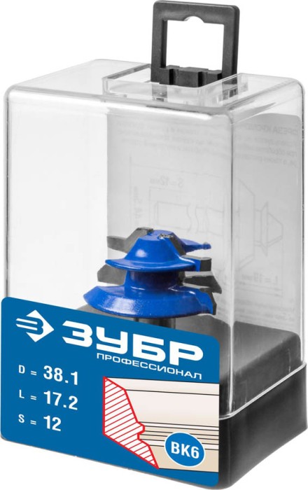 ЗУБР 38.1 x 17.2 мм, хвостовик 12 мм, фреза кромочная для углового сращивания 28724-38.1 Профессионал