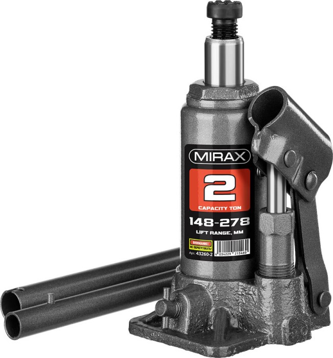 MIRAX 2 т, 148-278 мм, домкрат бутылочный гидравлический 43260-2