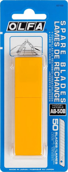 OLFA 50 шт., 9х80х0.38 мм, лезвия сегментированные OL-AB-50B
