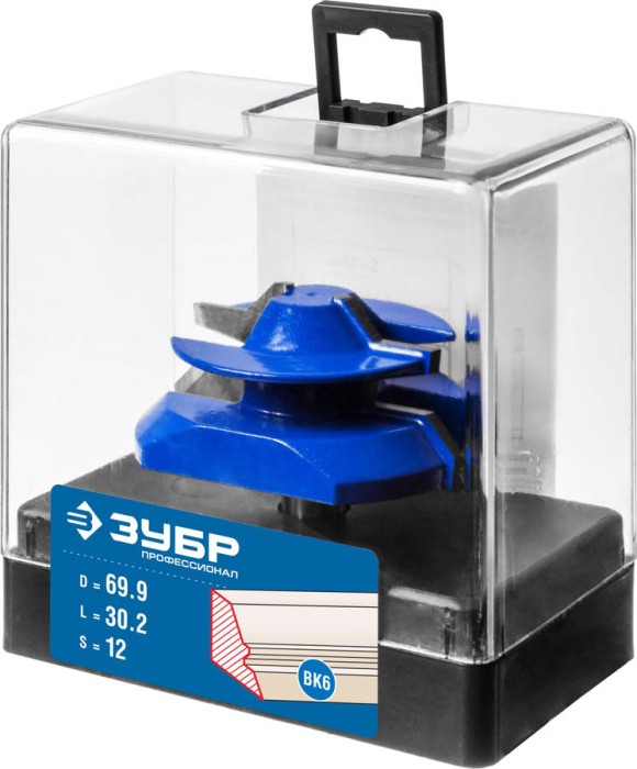 ЗУБР 69.9 x 30.2 мм, хвостовик 12 мм, фреза кромочная для углового сращивания 28724-69.9 Профессионал