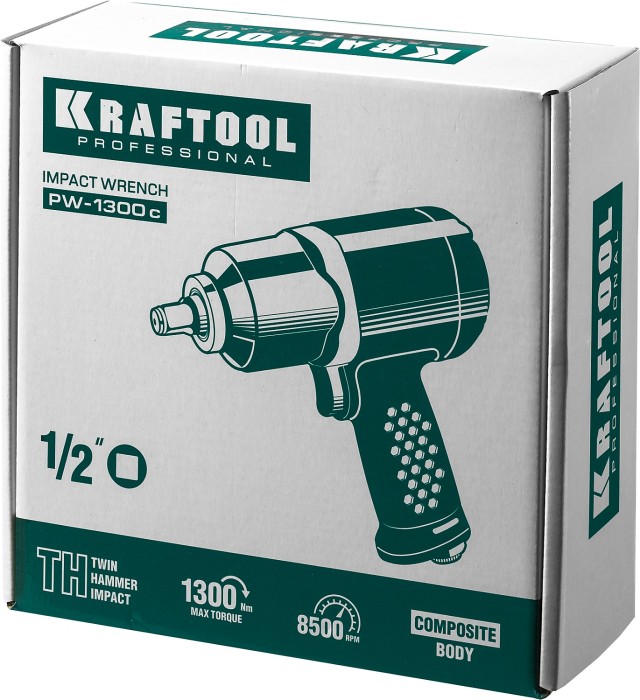 KRAFTOOL 1/2", 1300 Нм ударный пневматический гайковерт PW-1300c 64205