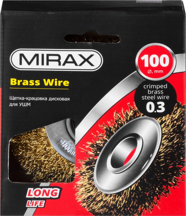 MIRAX Ø 100 мм, щетка-крацовка дисковая для УШМ 35141-100