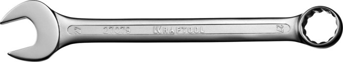 KRAFTOOL 27 мм, Cr-V сталь, хромированный, гаечный ключ комбинированный 27079-27