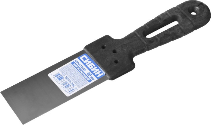 СИБИН 40 мм, нержавеющая полотно, пластмассовая рукоятка, шпатель 10079-040_z01