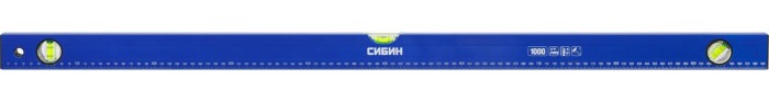 СИБИН 1000 мм коробчатый уровень, 3 глазка, линейка, 34605-100