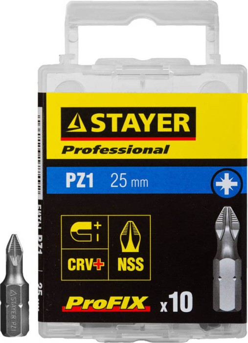 STAYER PZ1, 25 мм, 10 шт., биты ProFix Pozidriv 26221-1-25-10_z01